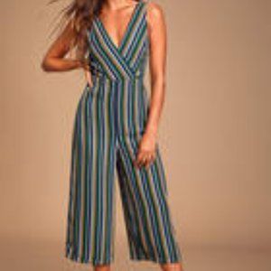 Allyson Striped Tie-Back Culotte Jumpsuit